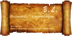 Buzeskó Leopoldina névjegykártya